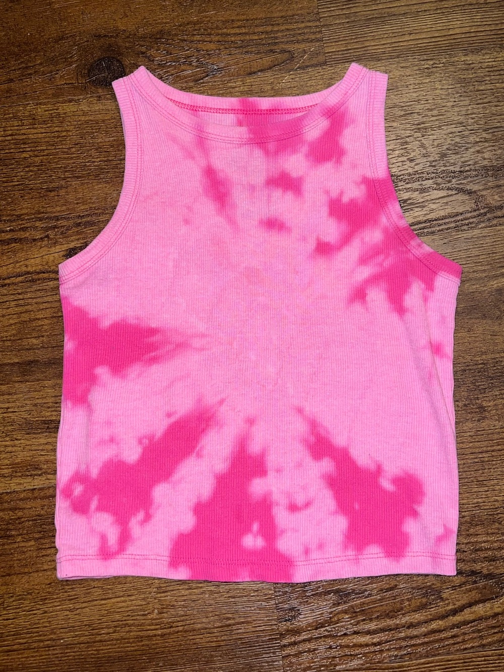 art class Hot Pink Custom Tie-Dye Ribbed Sleeveless Tank Top Girls Size L